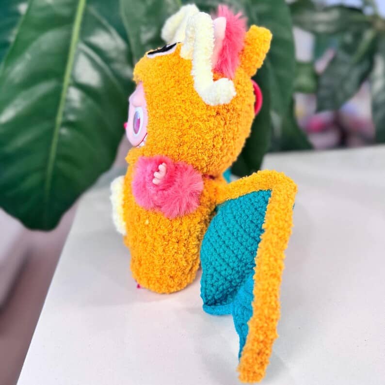 Labubu Dragonite-Inspired Crochet Outfit – Handmade Pokémon Costume