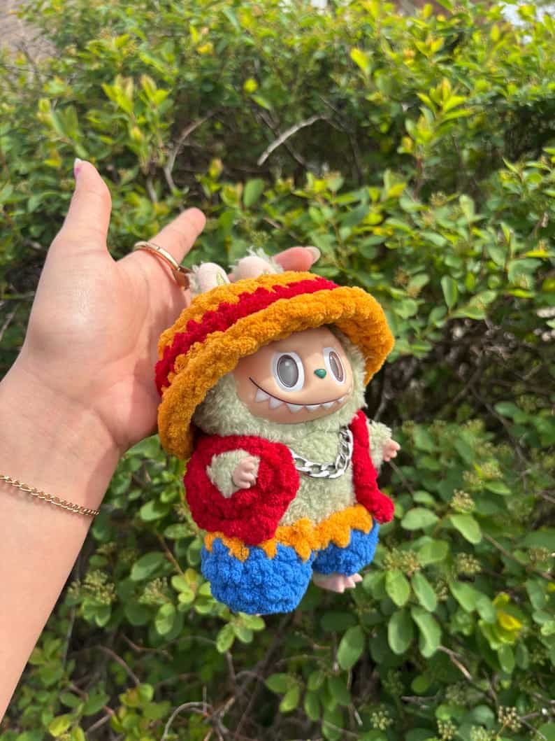 Labubu Monkey D Luffy Crochet Outfit
