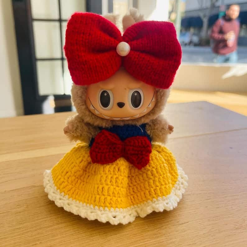 Cute Labubu Crochet Clothes, Labubu Princess Clothes