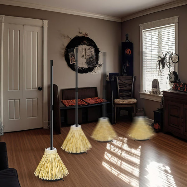Halloween Animated Moving Floating Witch Broom