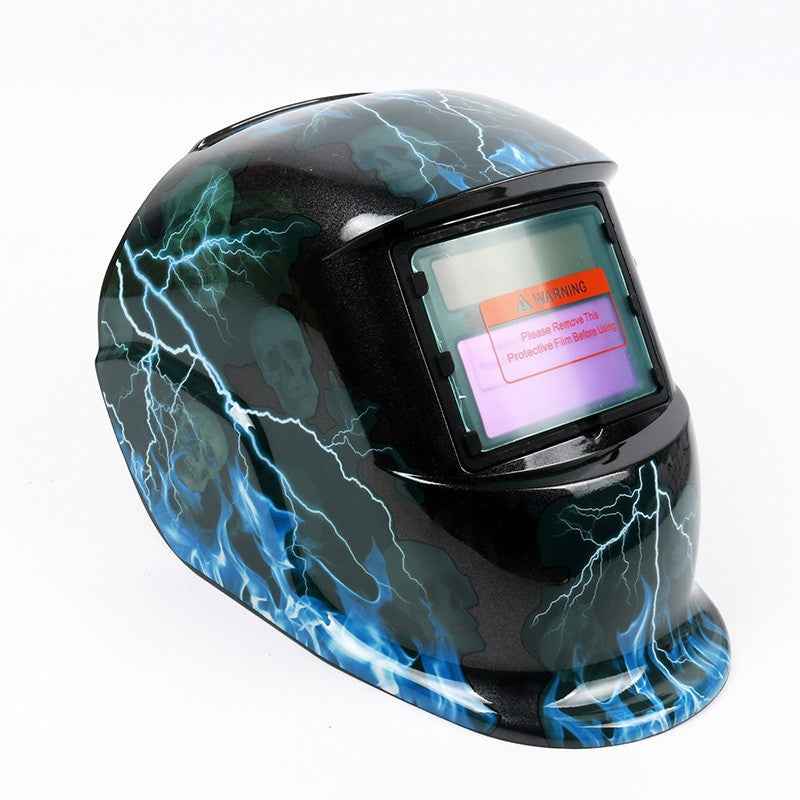 Lightning Welding Helmet – Custom Auto-Darkening Blue Bolt Design