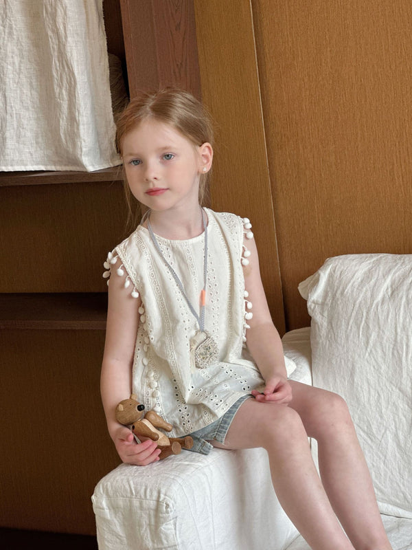 Girls Lace Doll Top | Sleeveless Vest Tank Blouse