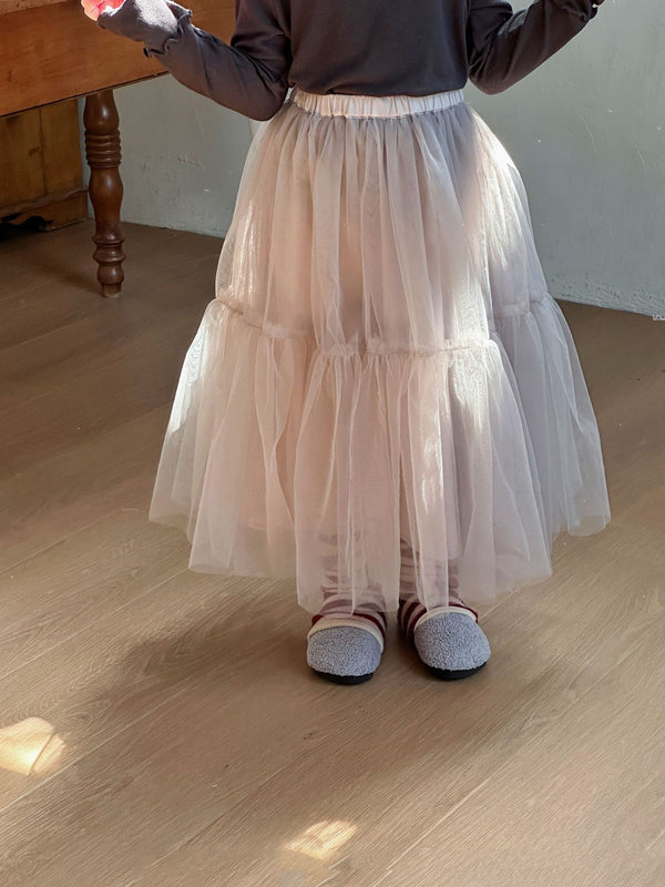 Girls mesh skirt cotton lined cake skirt