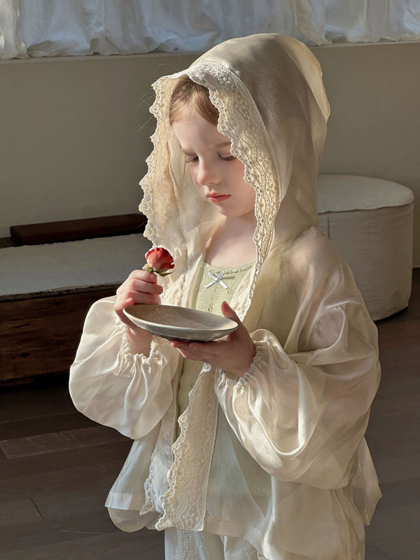 Girls Sun Protection Jacket | Lace Trim Long Sleeve Coat