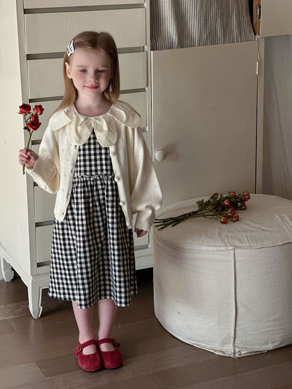 Girls Knit Cardigan | Solid Color Crew Neck Sweater Coat