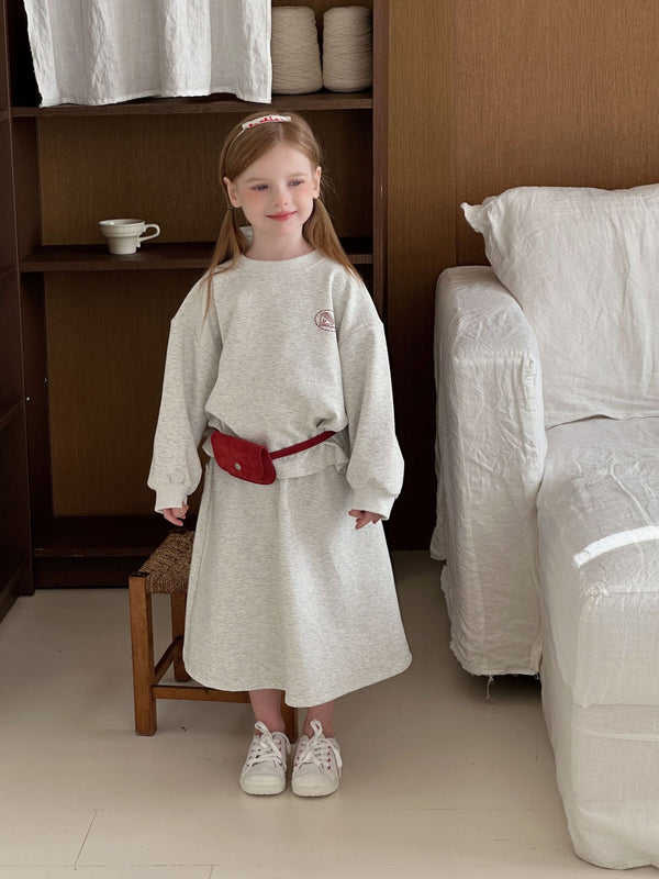 Girls Letter Print Sweater Skirt Set | Casual Two-Piece Outfit