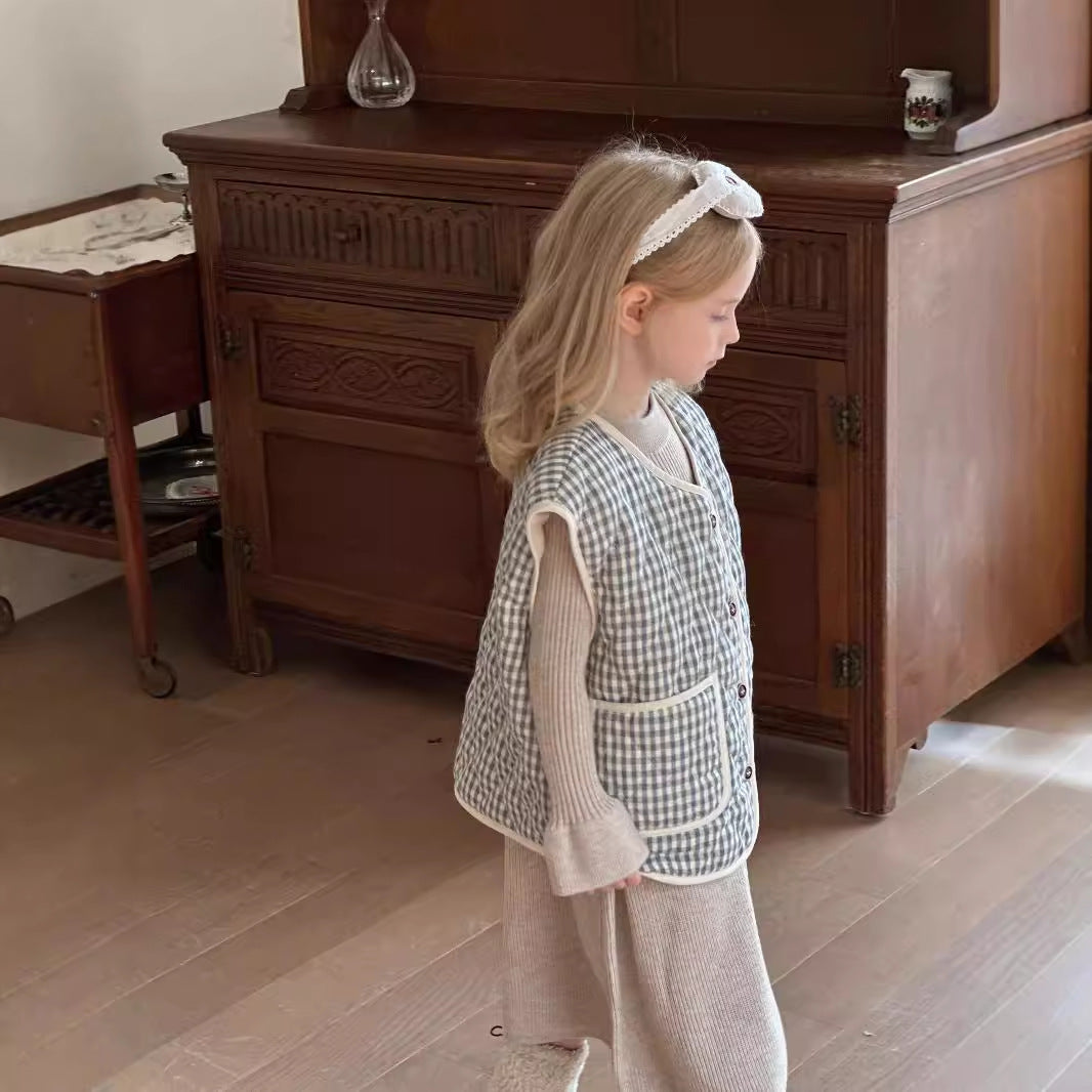 Girls Dress Spring and Autumn Knitted Princess Dress and Long Sweater Skirt