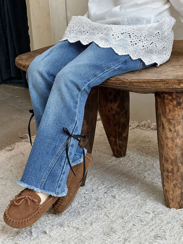Children's Jeans | Bow Detail Flared Pants for Girls