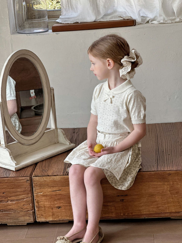 Girls Floral Shorts | Lace Trim Skirt Pants for Kids