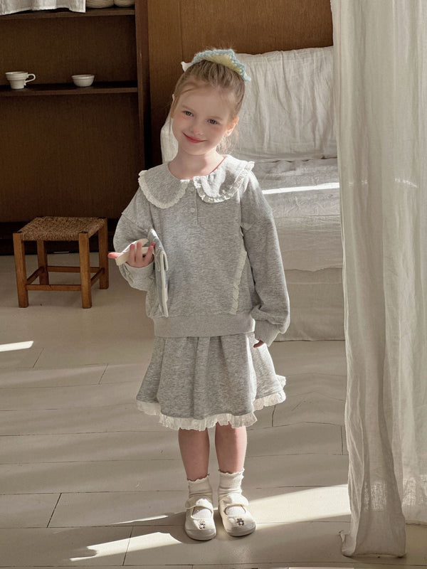 Girls Outfit Set | Lace Doll Top and Skirt Two-Piece