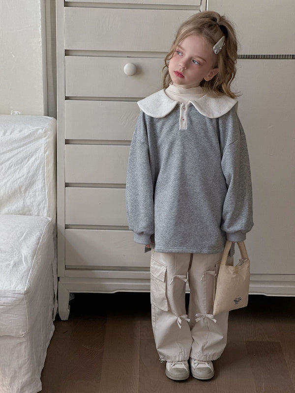 Girls Cargo Pants | Large Pocket Casual Trousers with Bow