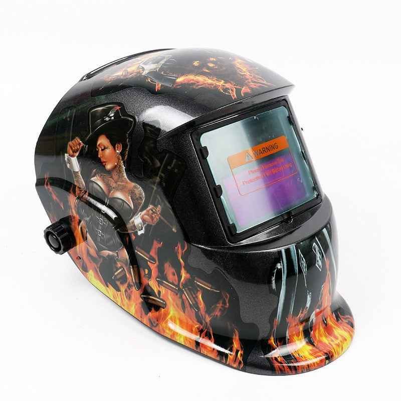 Girl With Gun Welding Helmet