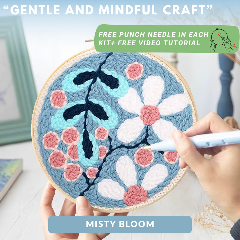 Round Punch Needle Kits – Beginner-Friendly DIY Embroidery for Relaxing Wall Art