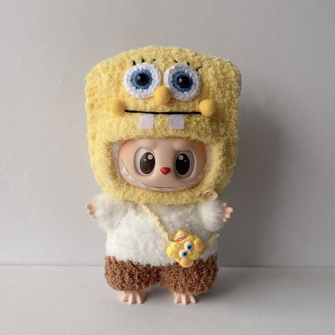 crochet labubu clothes of SpongeBob